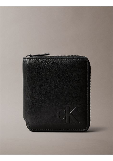 Portafoglio a libro in pelle con zip